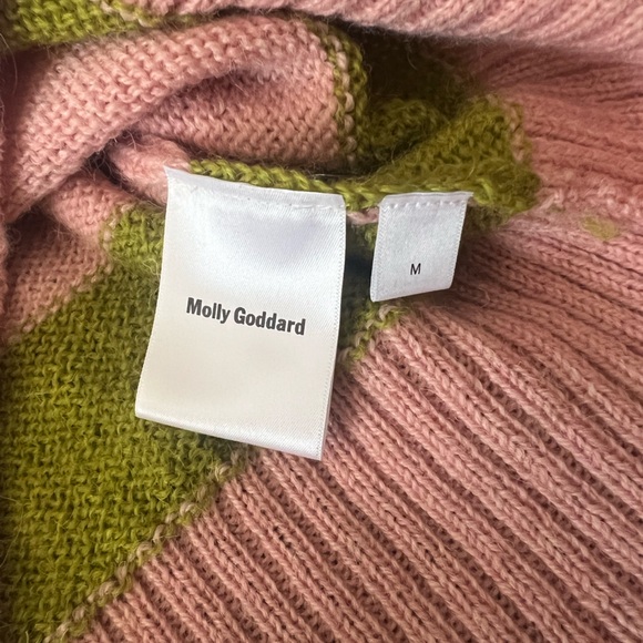 Molly Goddard Teresa Striped Pink/ Green Wool Cardigan Sweater  New $600 - Picture 7 of 16